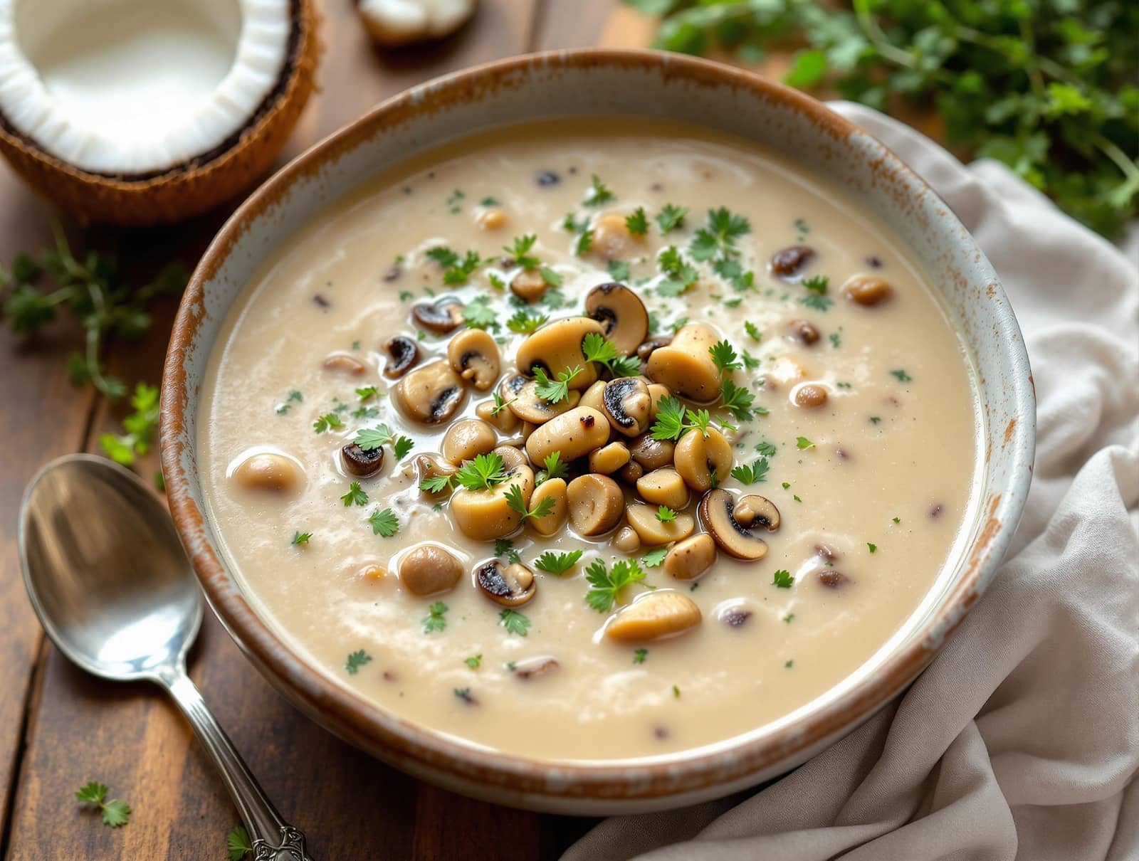 vegan mushroom soup coconut milk​