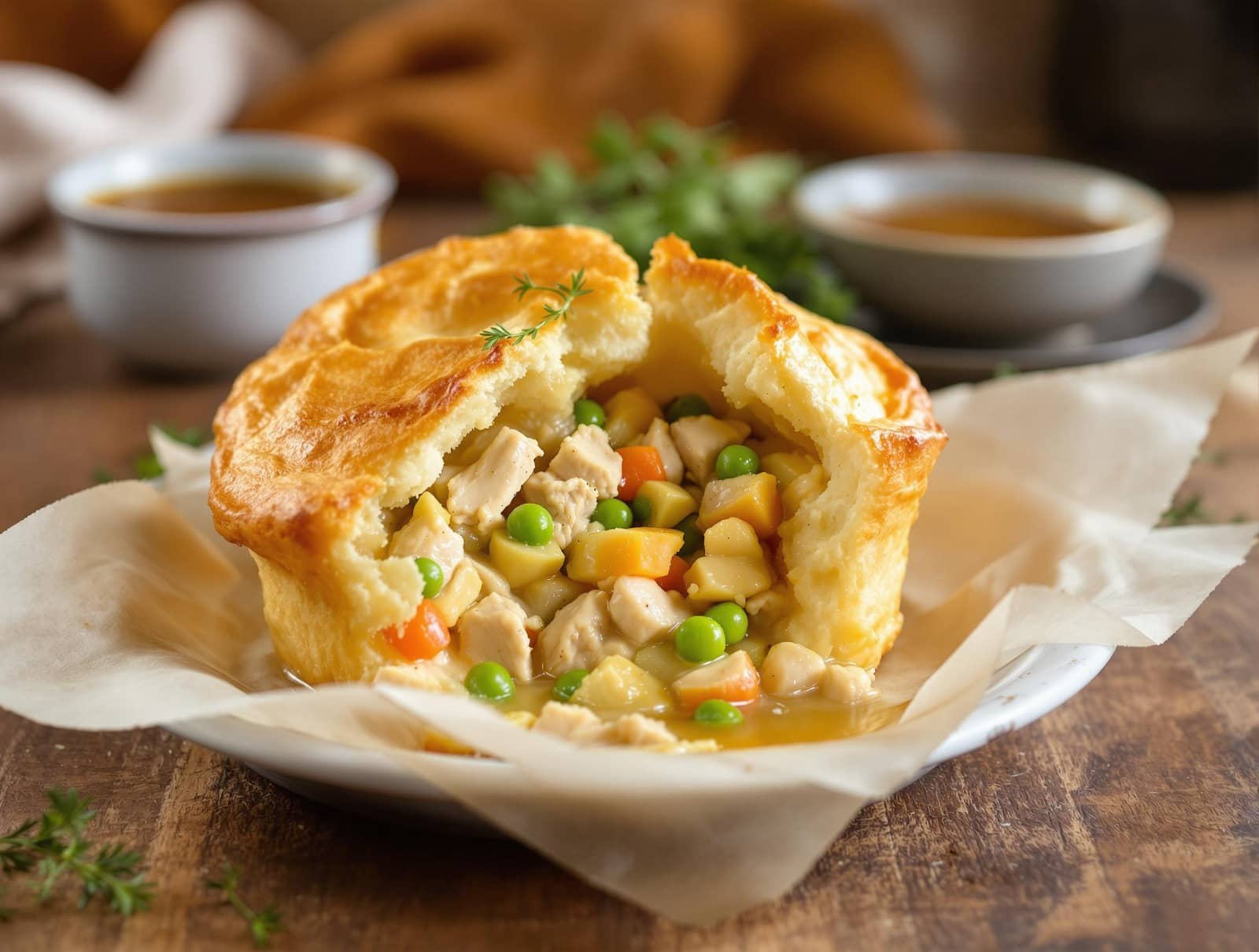 chicken pot pie in popovers