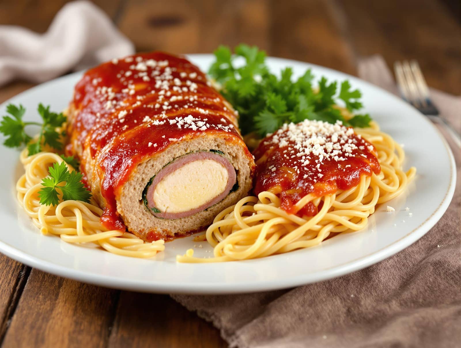 chicken cordon bleu meatloaf marinara​