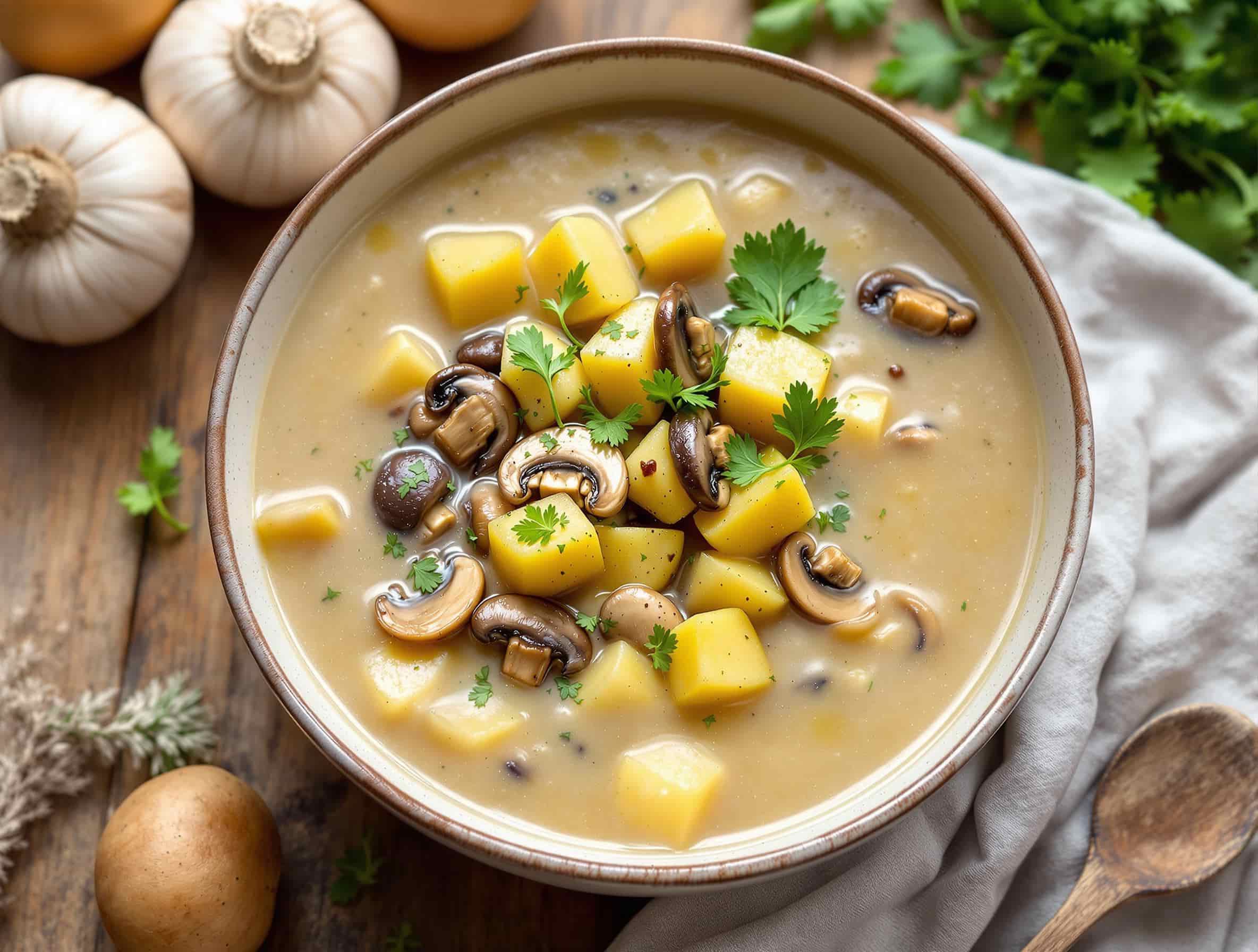 Vegan Potato Mushroom Soup