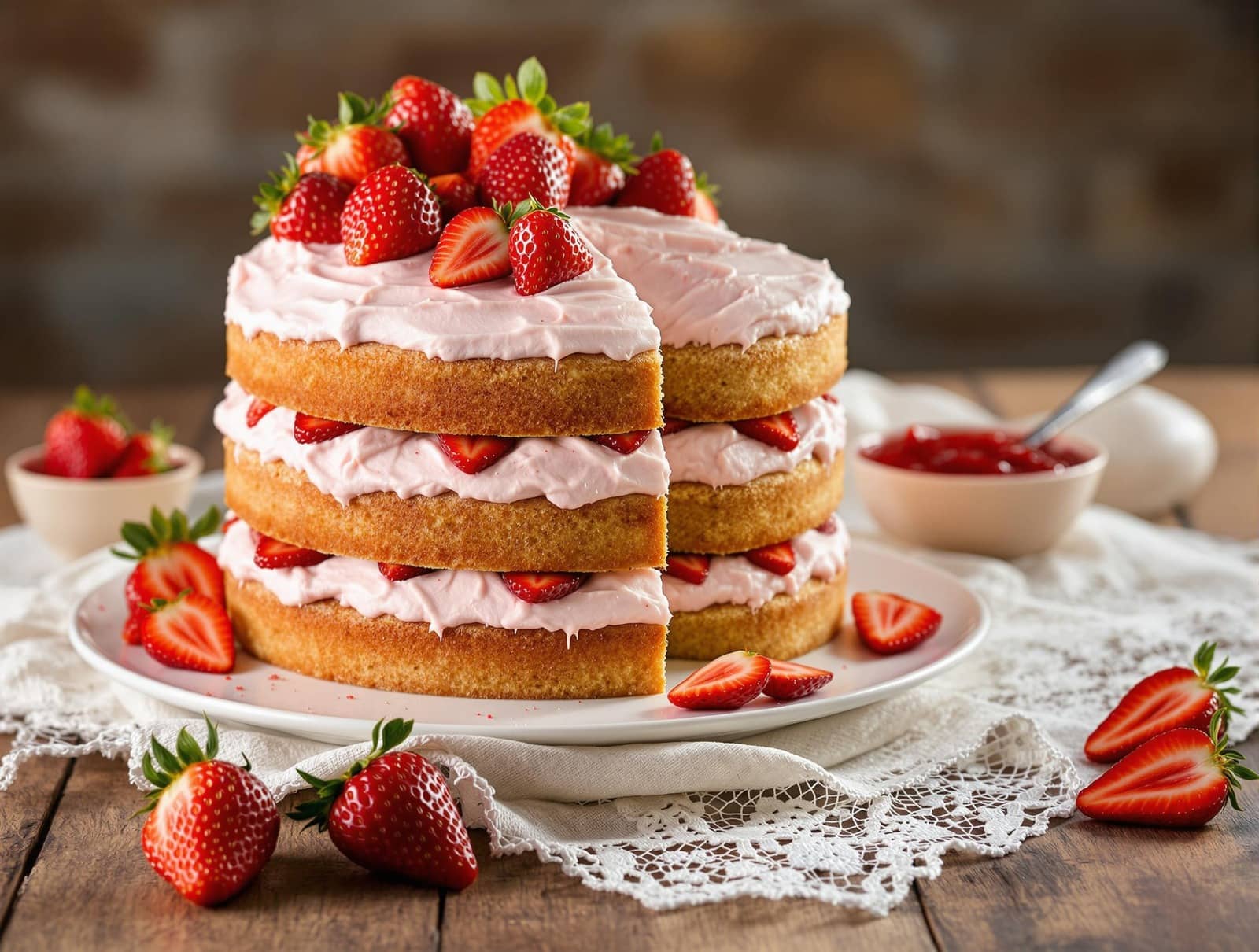 old fashioned strawberry cake recipe with cake mix