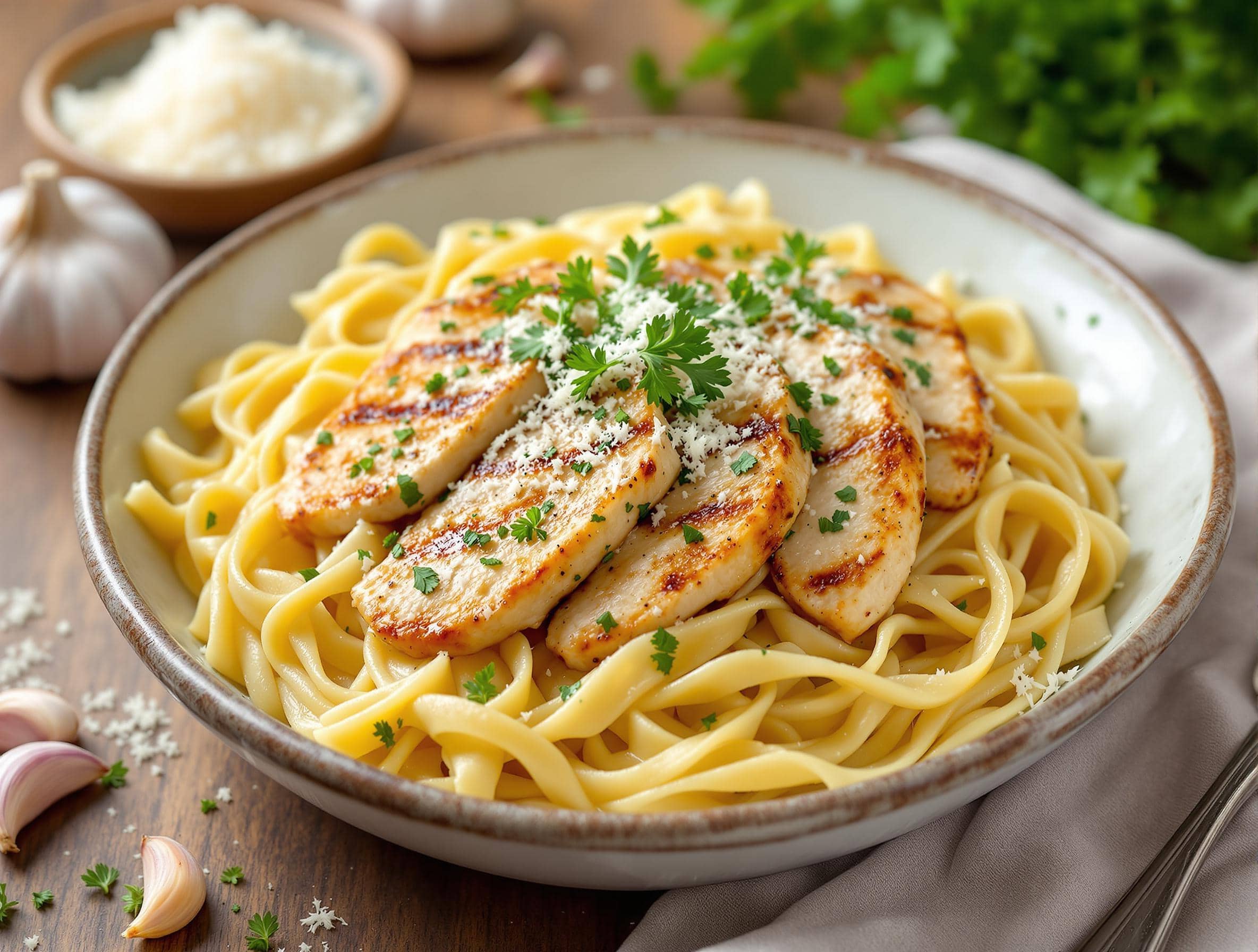 Garlic Parmesan Chicken Pasta