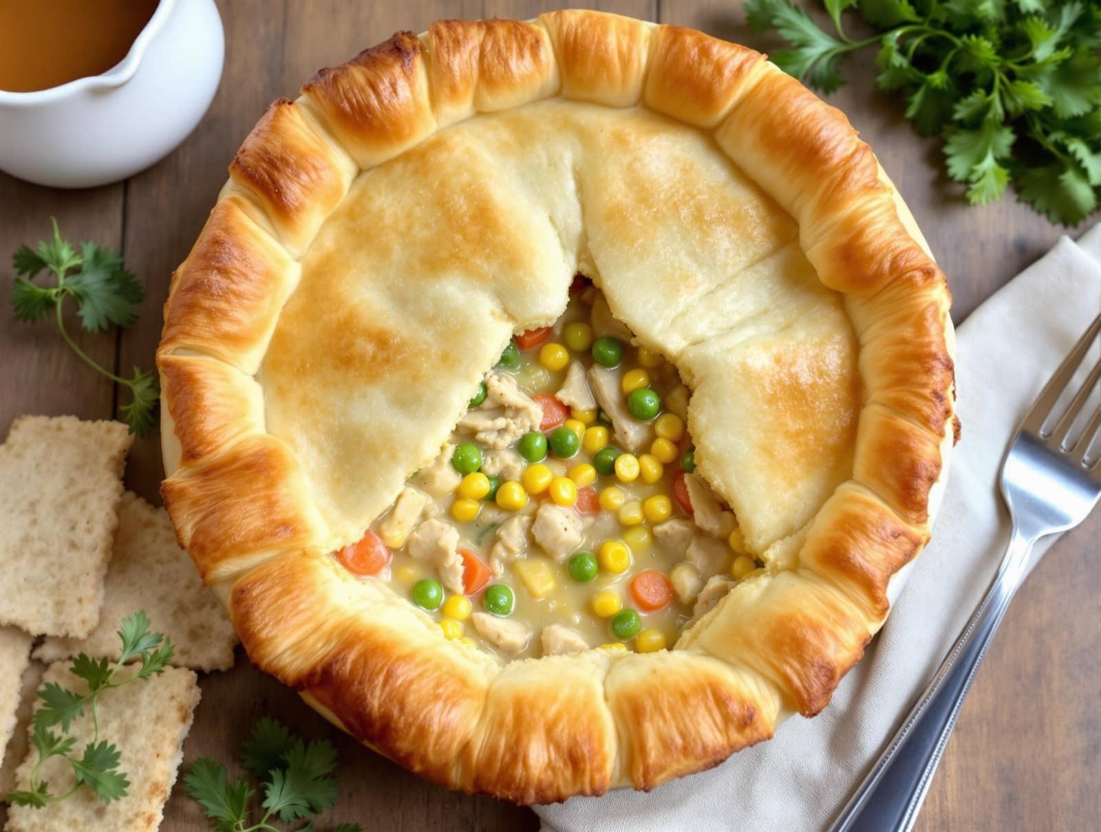 chicken pot pie using crescent rolls