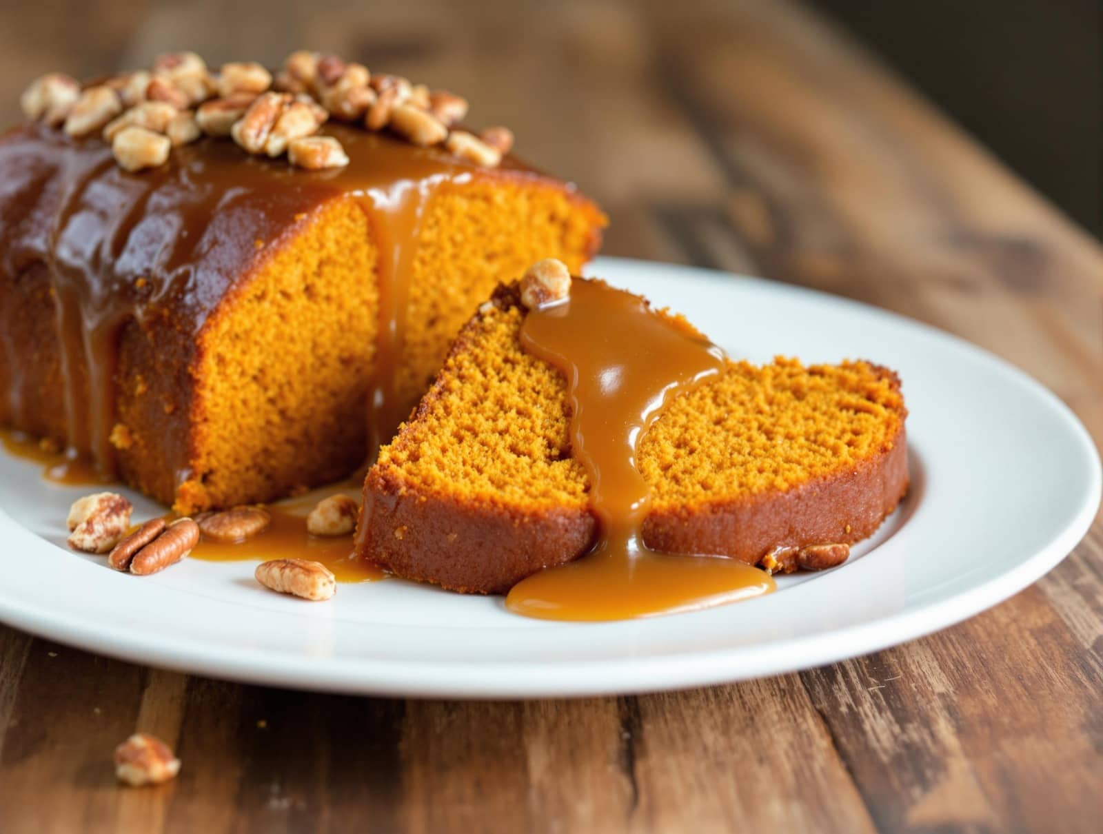 Sweet Potato Pound Cake with Praline Sauce