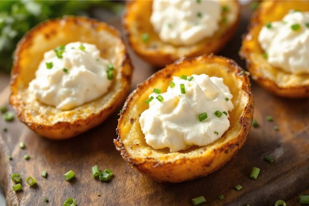 Easy & Healthy Air Fryer Potato Skins with Cottage Cheese