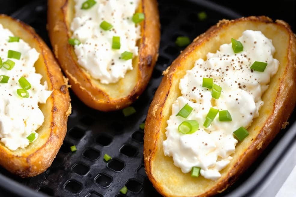 Easy & Healthy Air Fryer Potato Skins with Cottage Cheese