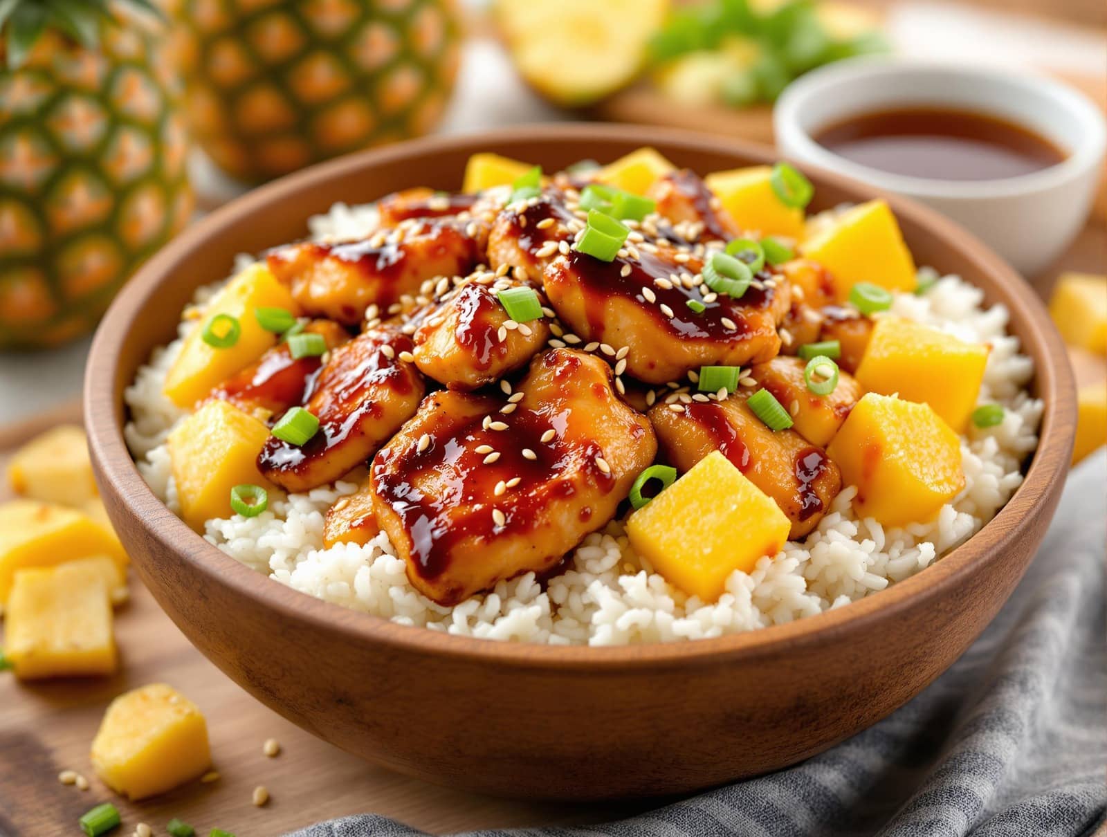 chicken teriyaki pineapple bowl