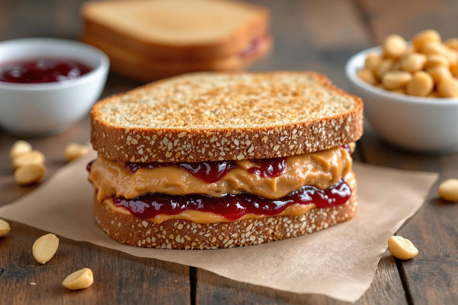 bread grain peanut butter and jelly recipe