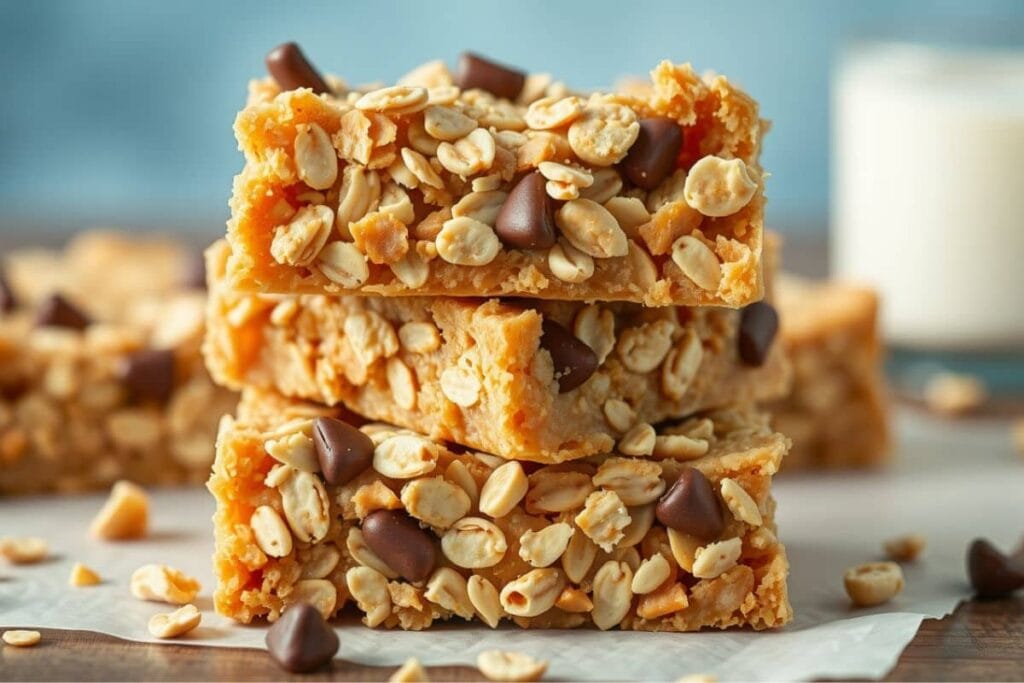 No Bake Peanut Butter Bars with Oatmeal